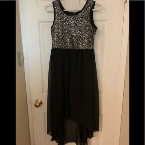 Girls size XL high low sequenced dress